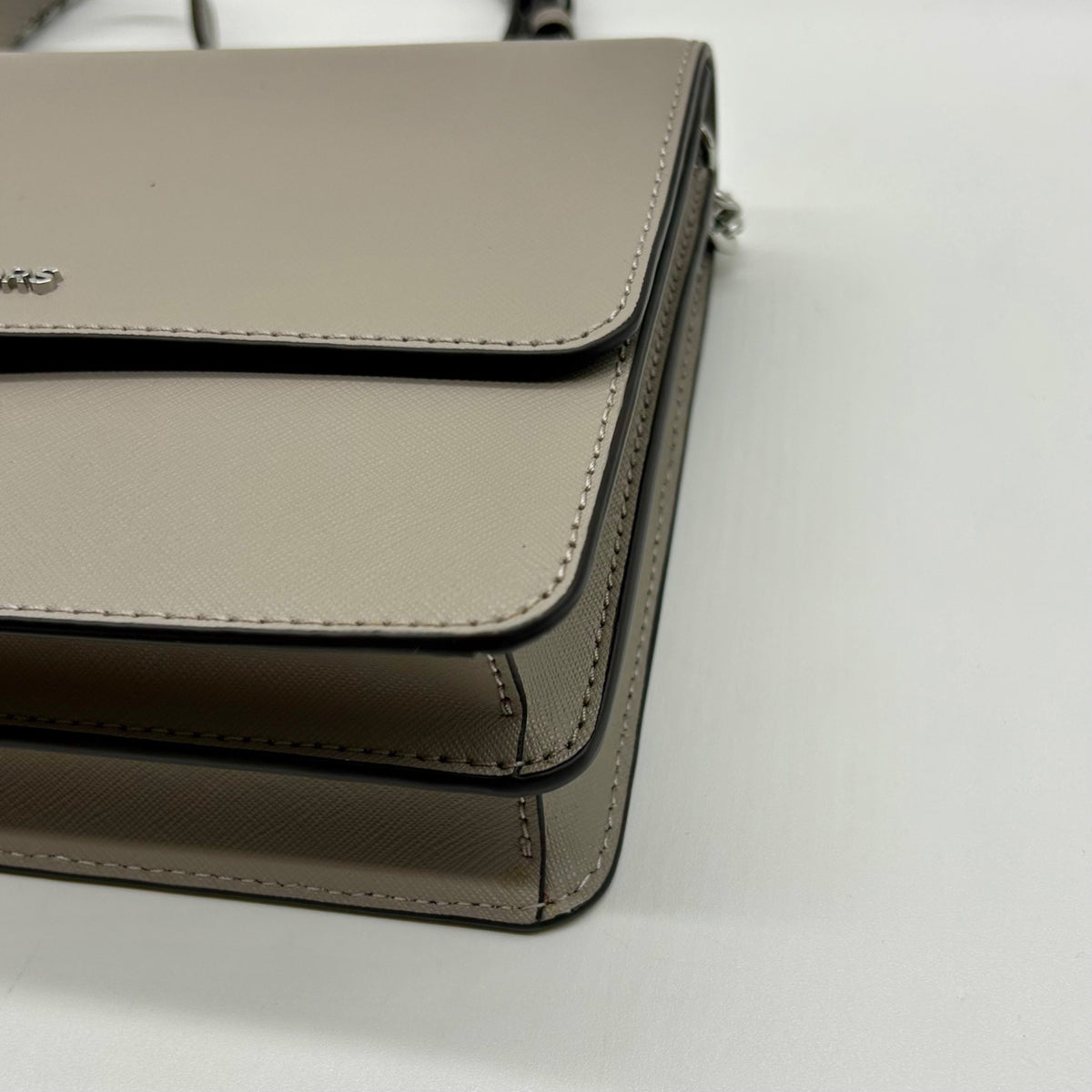 Michael Kors Pearl Grey Saffiano Leather Daniela Crossbody Bag