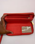 Michael Kors Coral Saffiano Leather Work Tote And Wallet