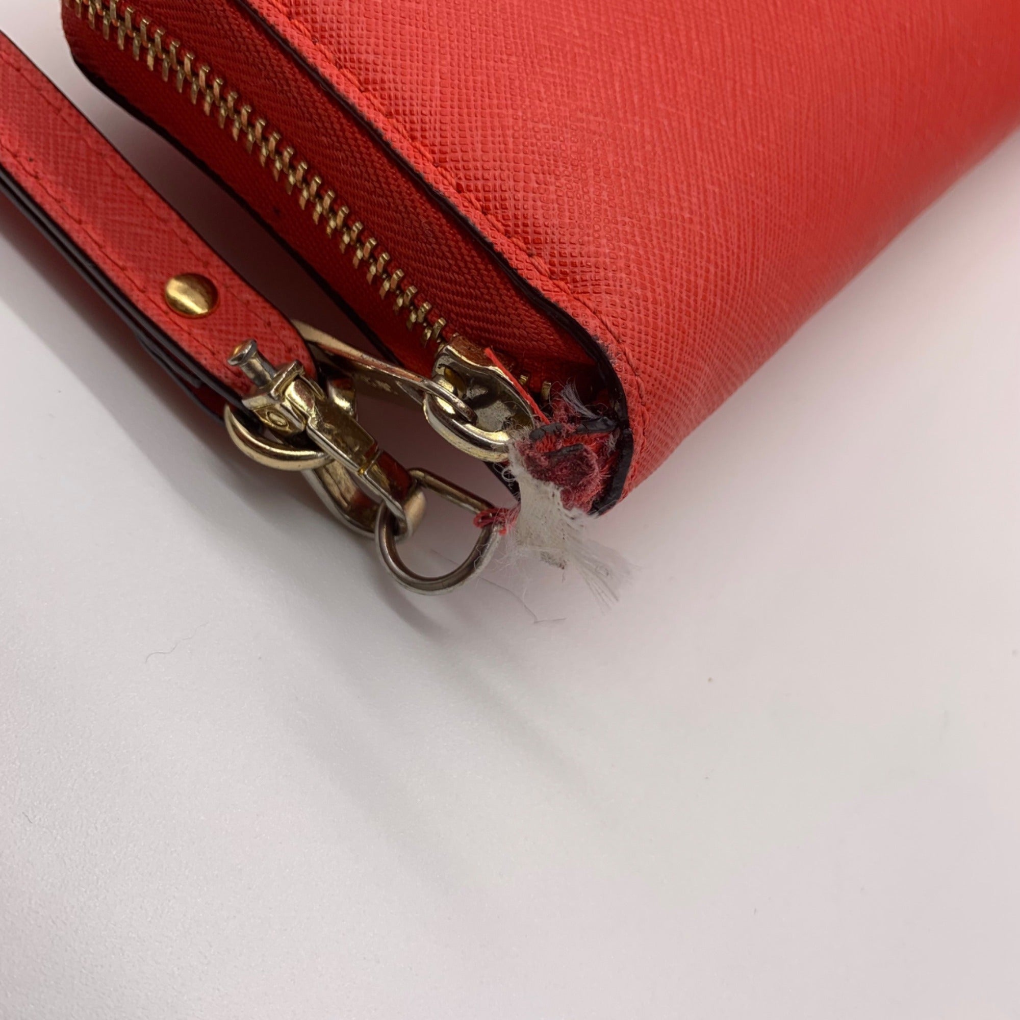 Michael Kors Coral Saffiano Leather Work Tote And Wallet