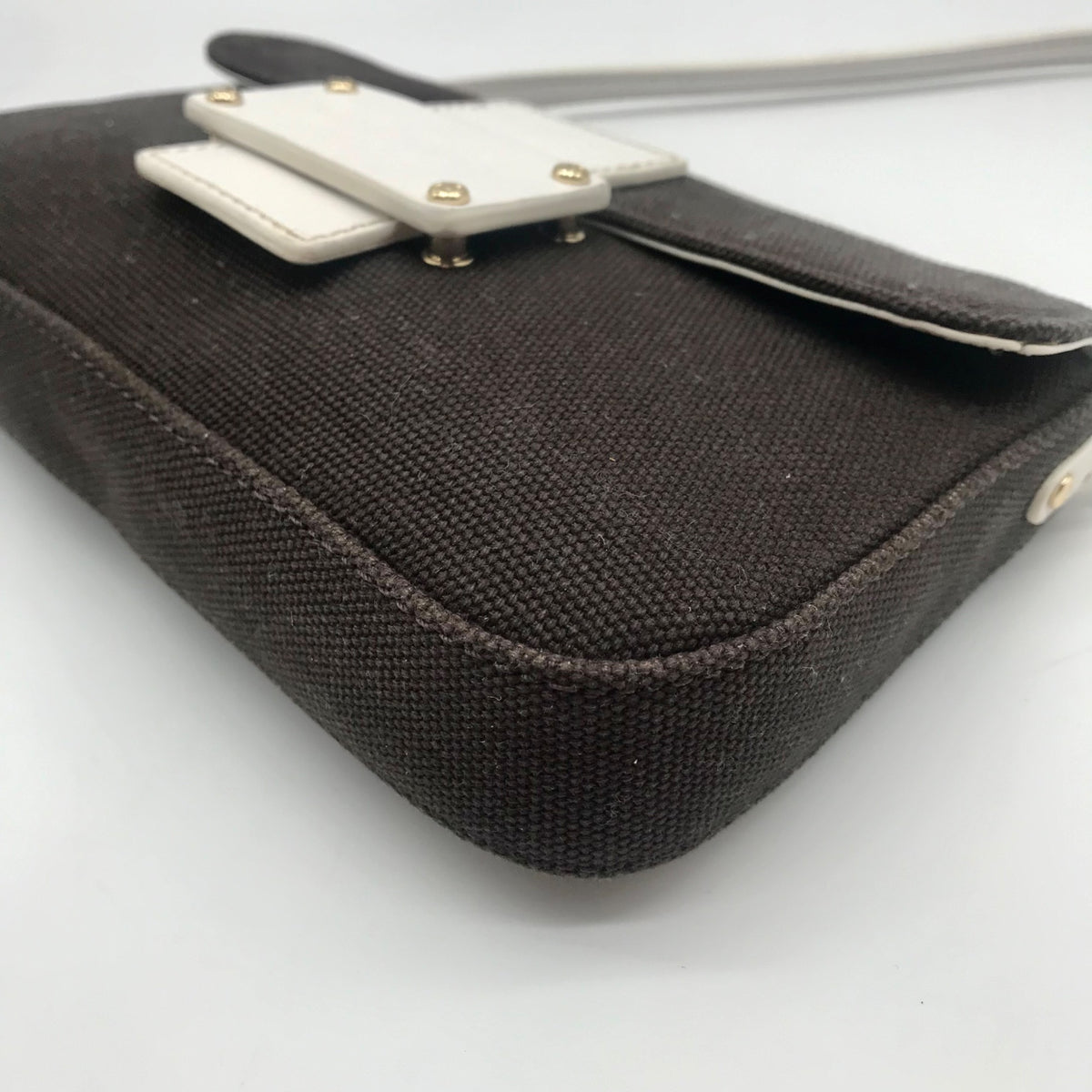 Kate Spade Dark Brown Canvas Mini Shoulder Bag