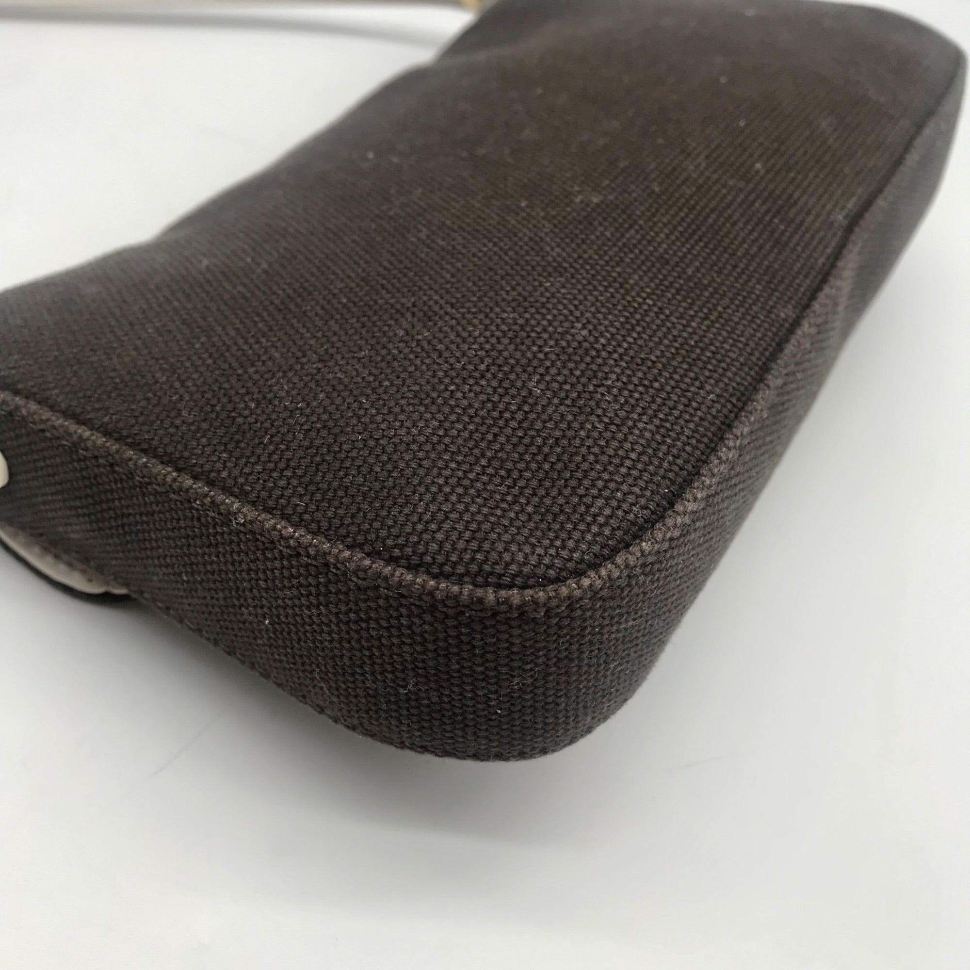 Kate Spade Dark Brown Canvas Mini Shoulder Bag