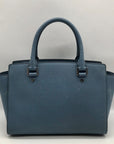 Michael Kors Blue Saffiano Leather Selma Satchel