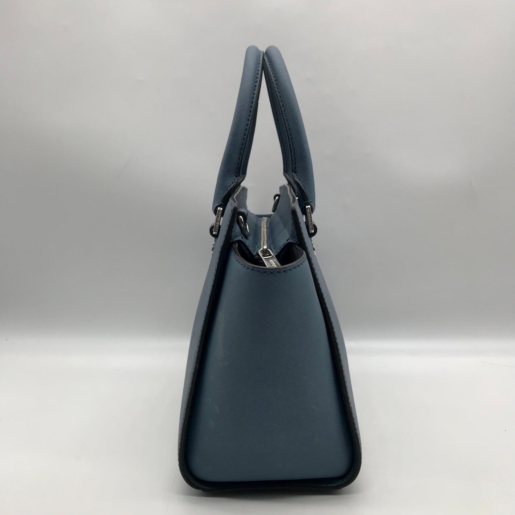 Michael Kors Blue Saffiano Leather Selma Satchel