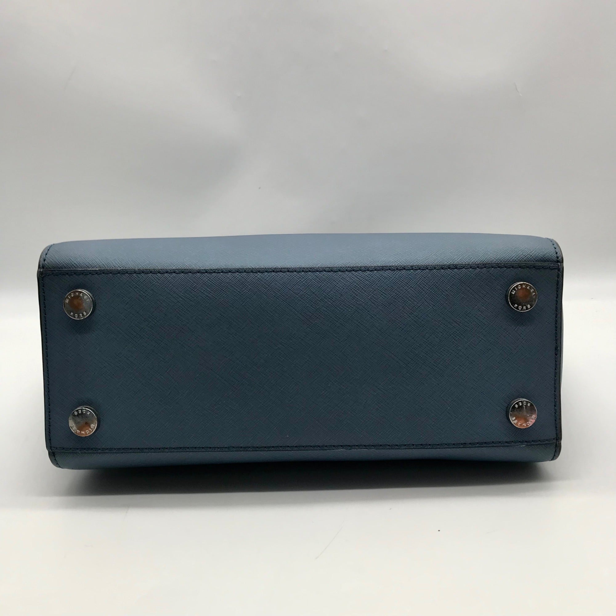 Michael Kors Blue Saffiano Leather Selma Satchel