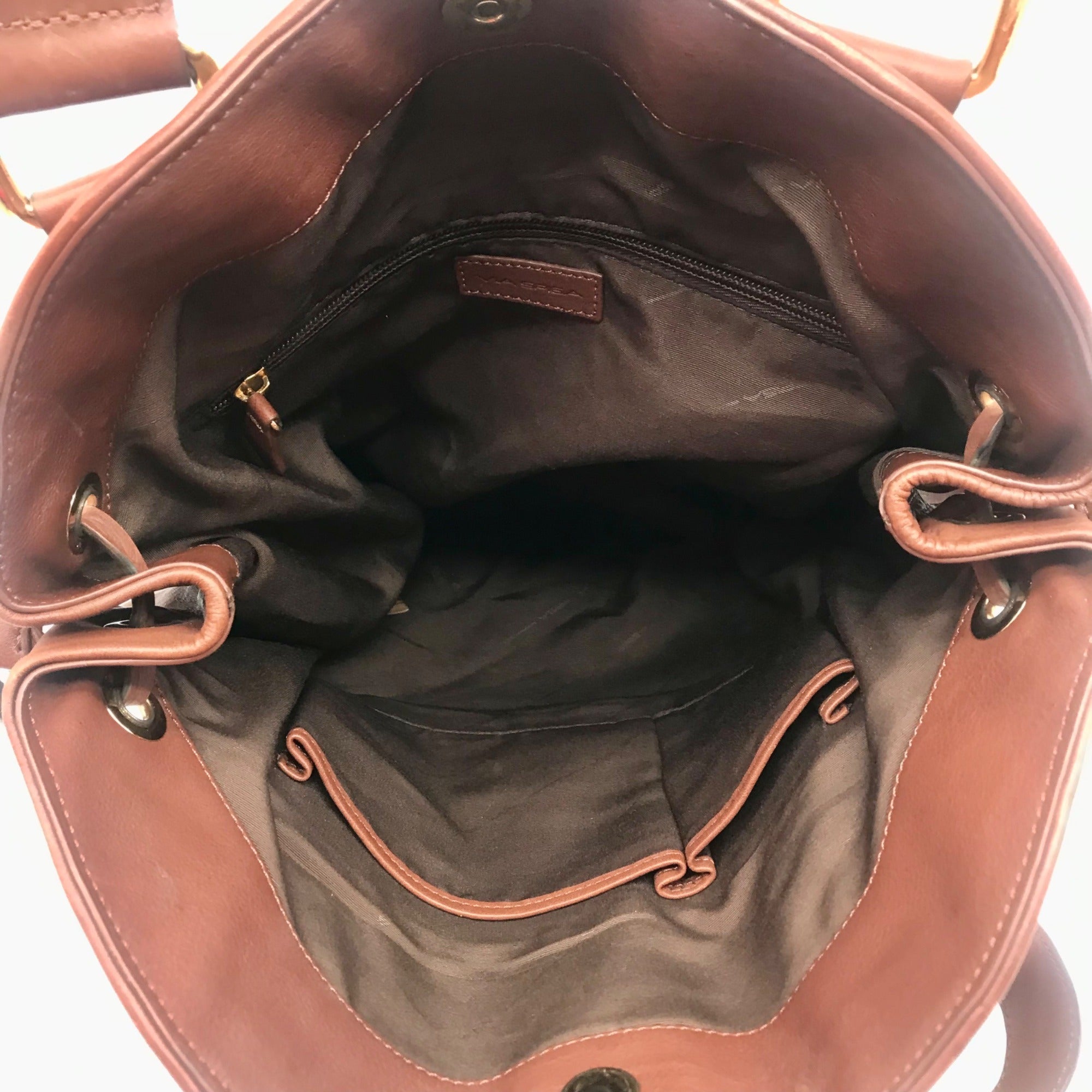 Via Spiga Genuine Brown Leather Tote Bag