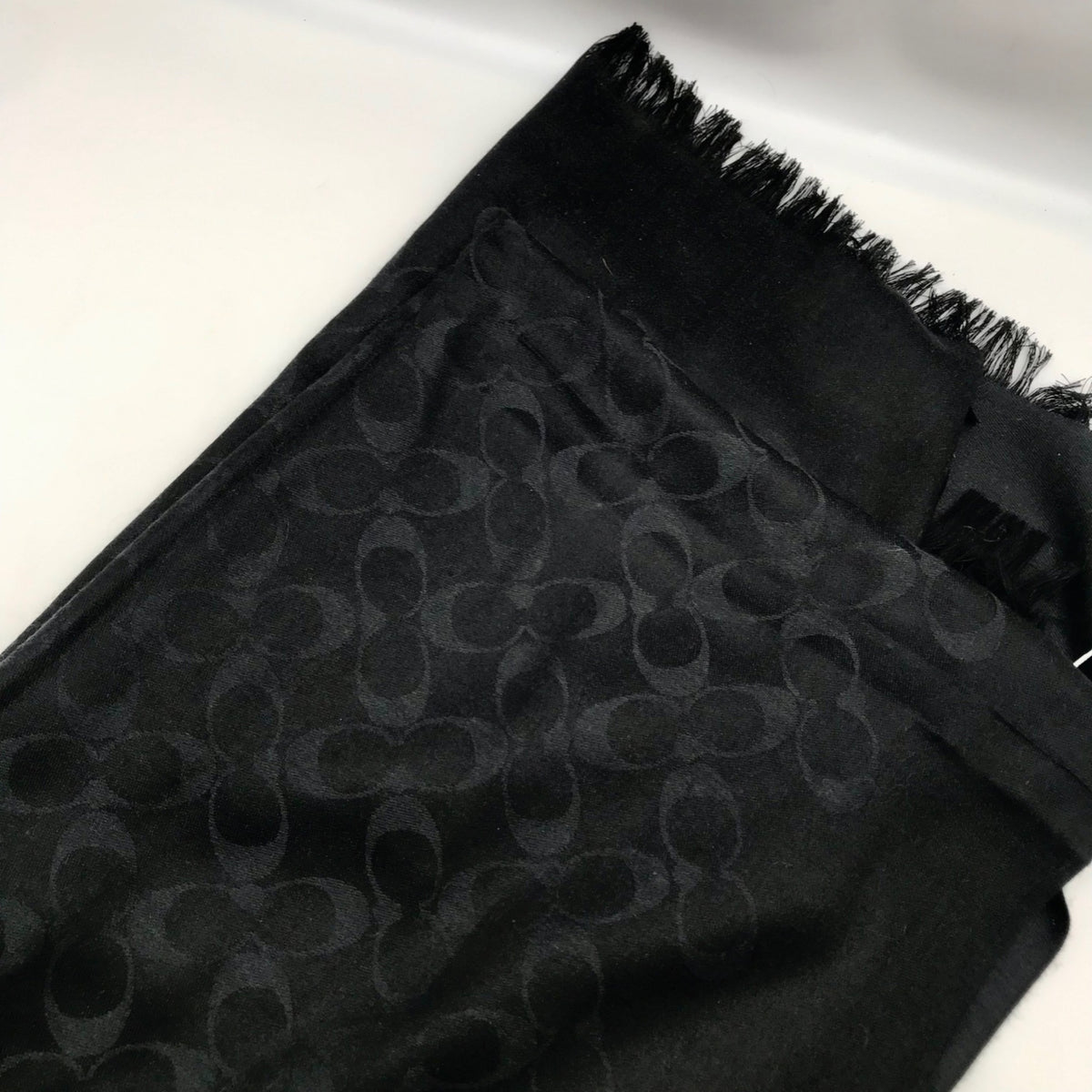 Coach Black Signature C Monogram Fabric Basic Wrap