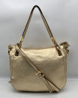 Michael Kors Metallic Gold Pebbled Leather Brooke Shoulder Bag