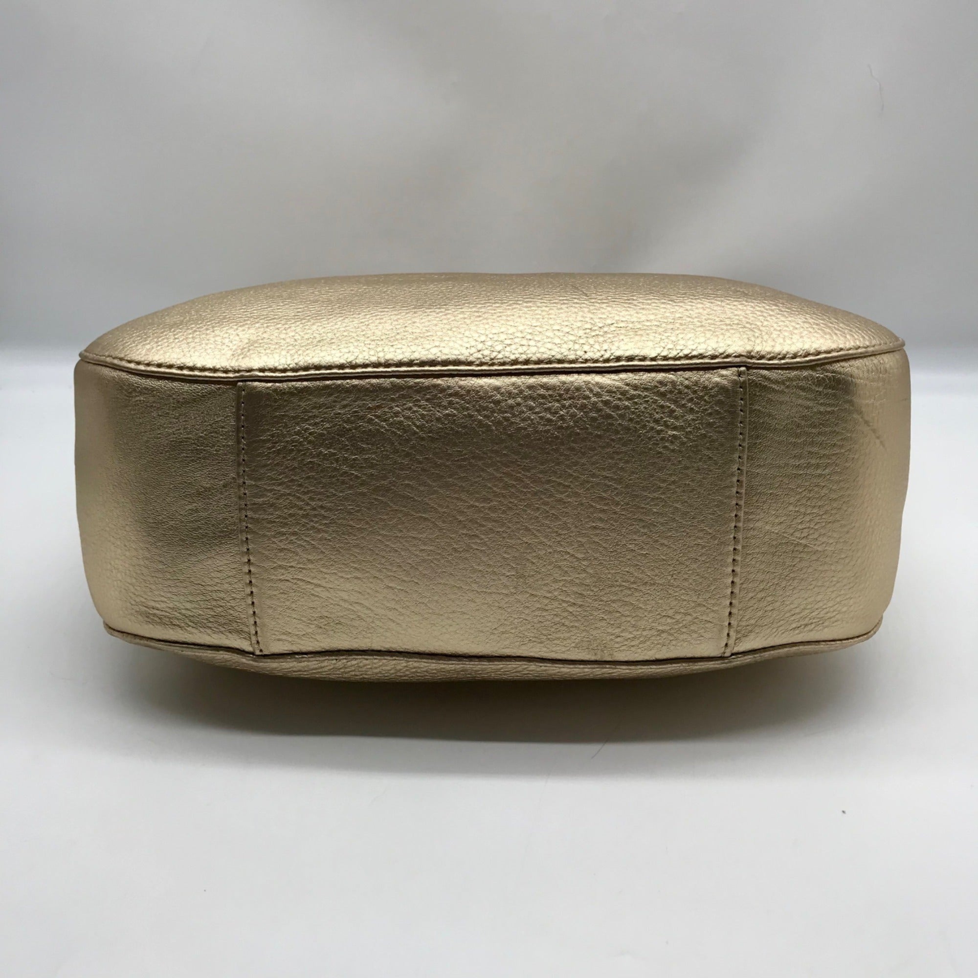 Michael Kors Metallic Gold Pebbled Leather Brooke Shoulder Bag