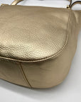 Michael Kors Metallic Gold Pebbled Leather Brooke Shoulder Bag