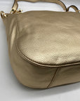 Michael Kors Metallic Gold Pebbled Leather Brooke Shoulder Bag