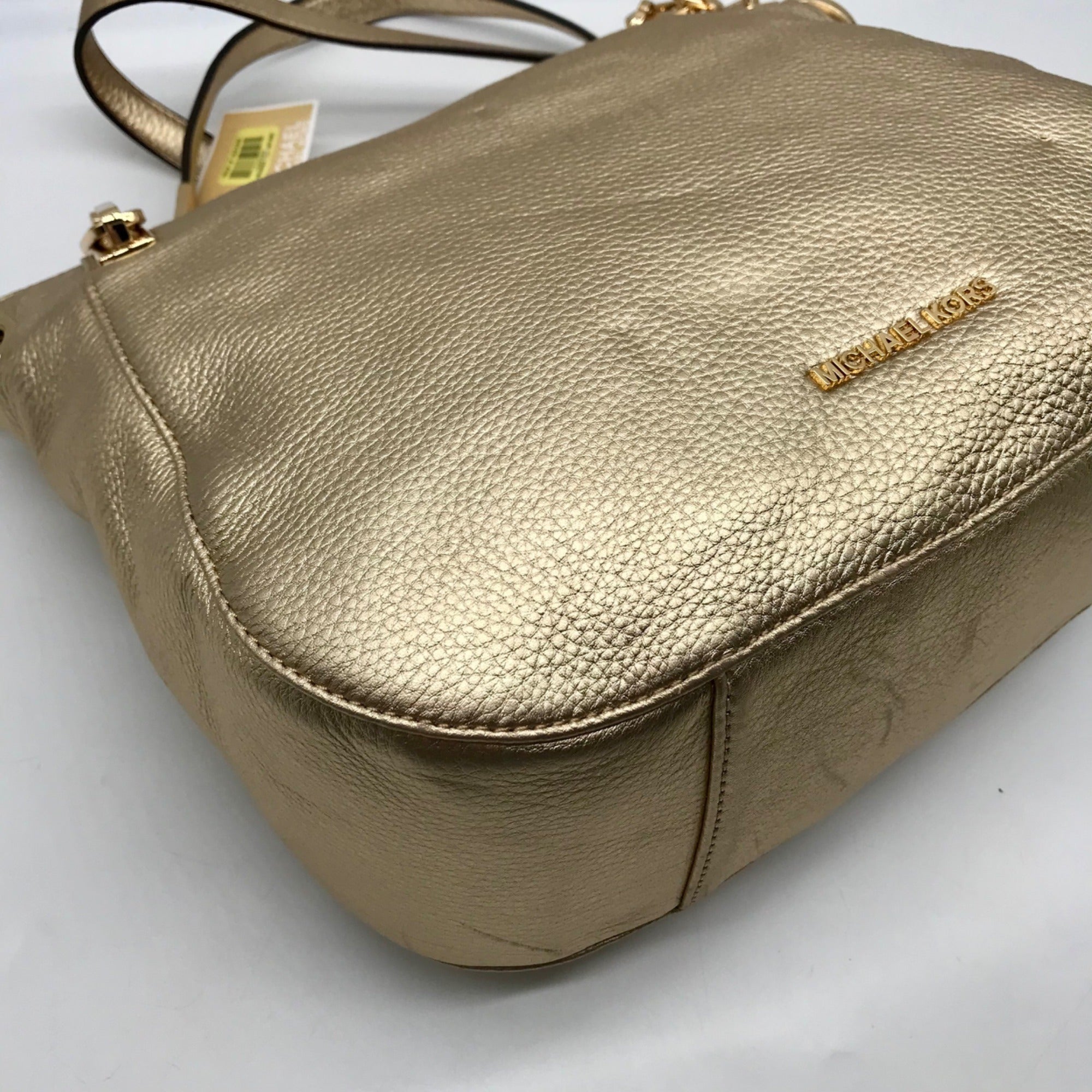 Michael Kors Metallic Gold Pebbled Leather Brooke Shoulder Bag