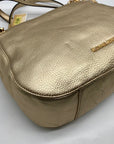 Michael Kors Metallic Gold Pebbled Leather Brooke Shoulder Bag