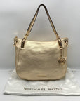 Michael Kors Metallic Gold Pebbled Leather Brooke Shoulder Bag