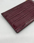 Michael Kors Oxblood Croc Embossed Leather Card Holder