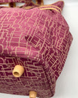 Diane von Furstenberg Purple And Brown Monogram Canvas Travel Tote Bag