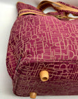 Diane von Furstenberg Purple And Brown Monogram Canvas Travel Tote Bag