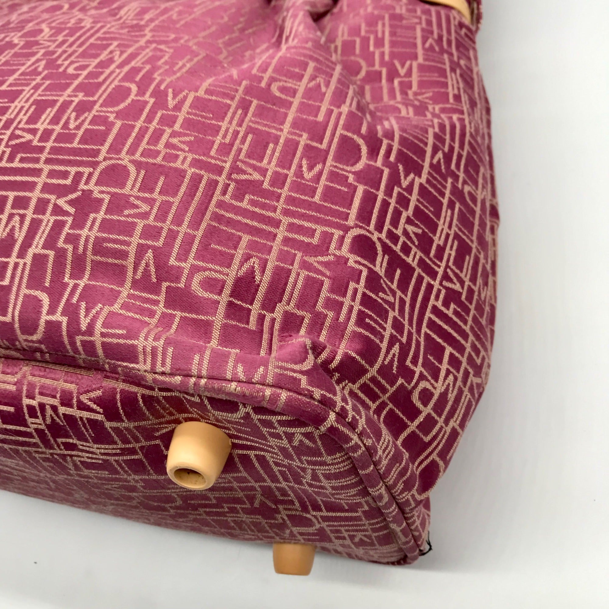 Diane von Furstenberg Purple And Brown Monogram Canvas Travel Tote Bag