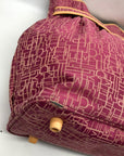 Diane von Furstenberg Purple And Brown Monogram Canvas Travel Tote Bag