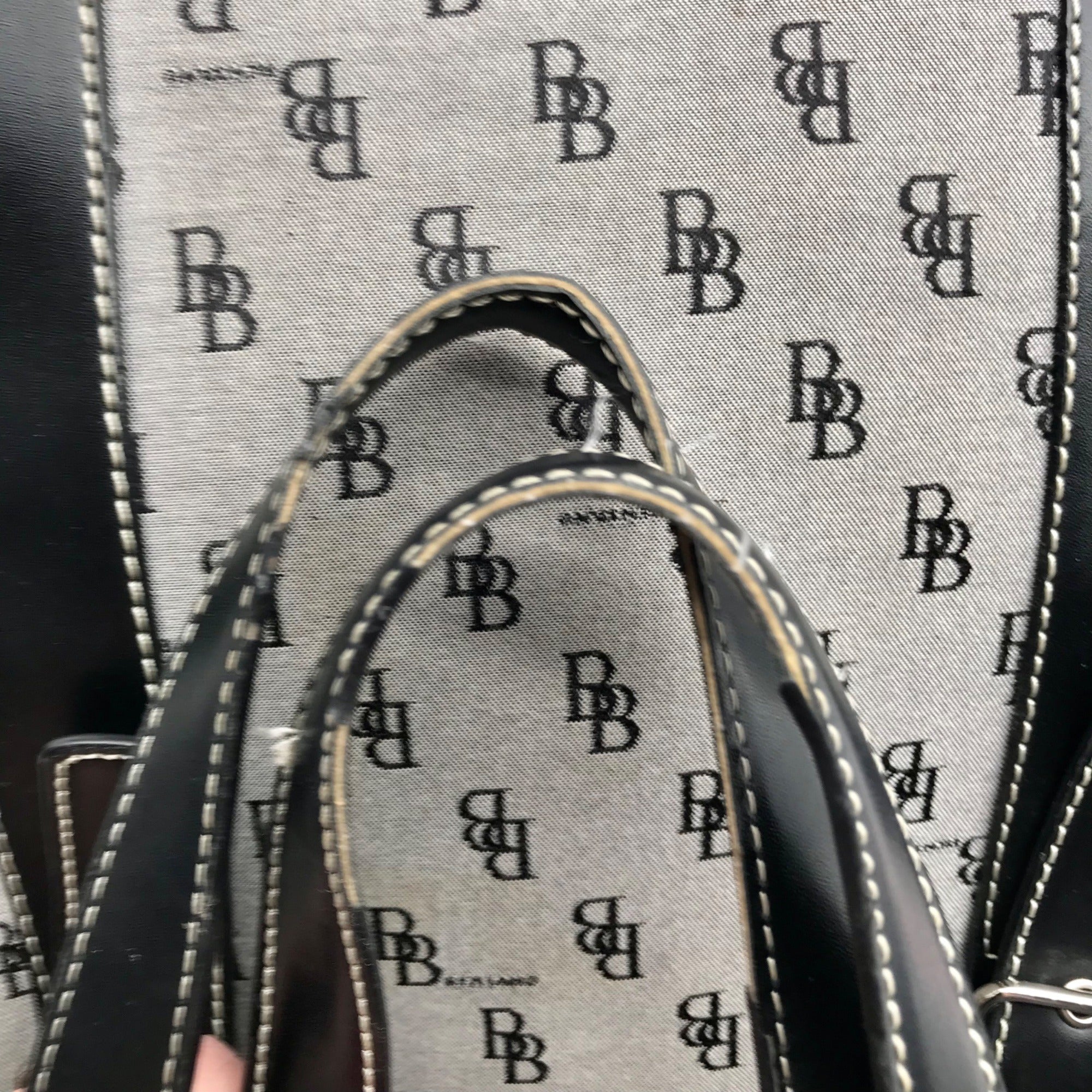 Brentano Gray And Black Monogram Fabric Shoulder Bag