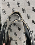Brentano Gray And Black Monogram Fabric Shoulder Bag
