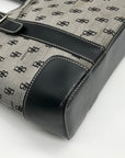 Brentano Gray And Black Monogram Fabric Shoulder Bag