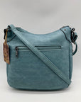 Sam Hadley Blue Denim Colored FauxLeather Crossbody Bag
