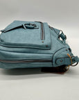 Sam Hadley Blue Denim Colored FauxLeather Crossbody Bag