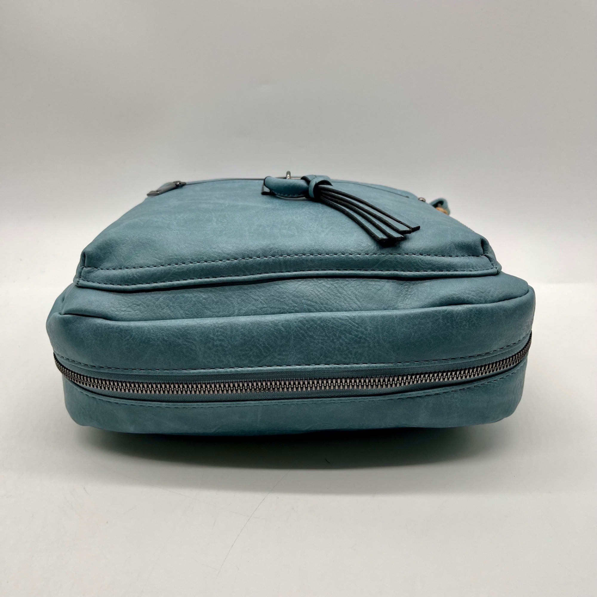 Sam Hadley Blue Denim Colored FauxLeather Crossbody Bag