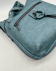Sam Hadley Blue Denim Colored FauxLeather Crossbody Bag