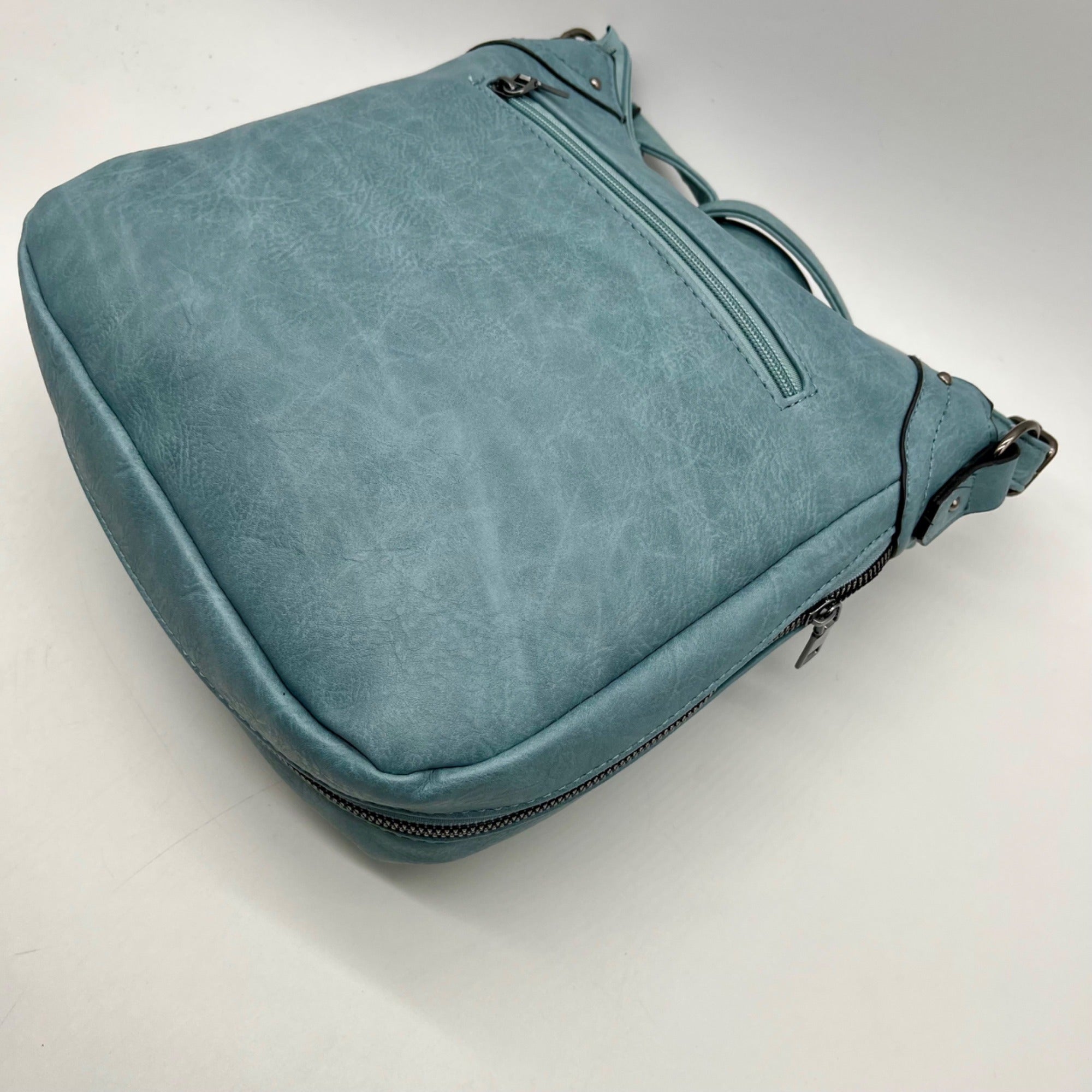 Sam Hadley Blue Denim Colored FauxLeather Crossbody Bag