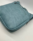 Sam Hadley Blue Denim Colored FauxLeather Crossbody Bag