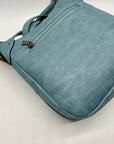 Sam Hadley Blue Denim Colored FauxLeather Crossbody Bag