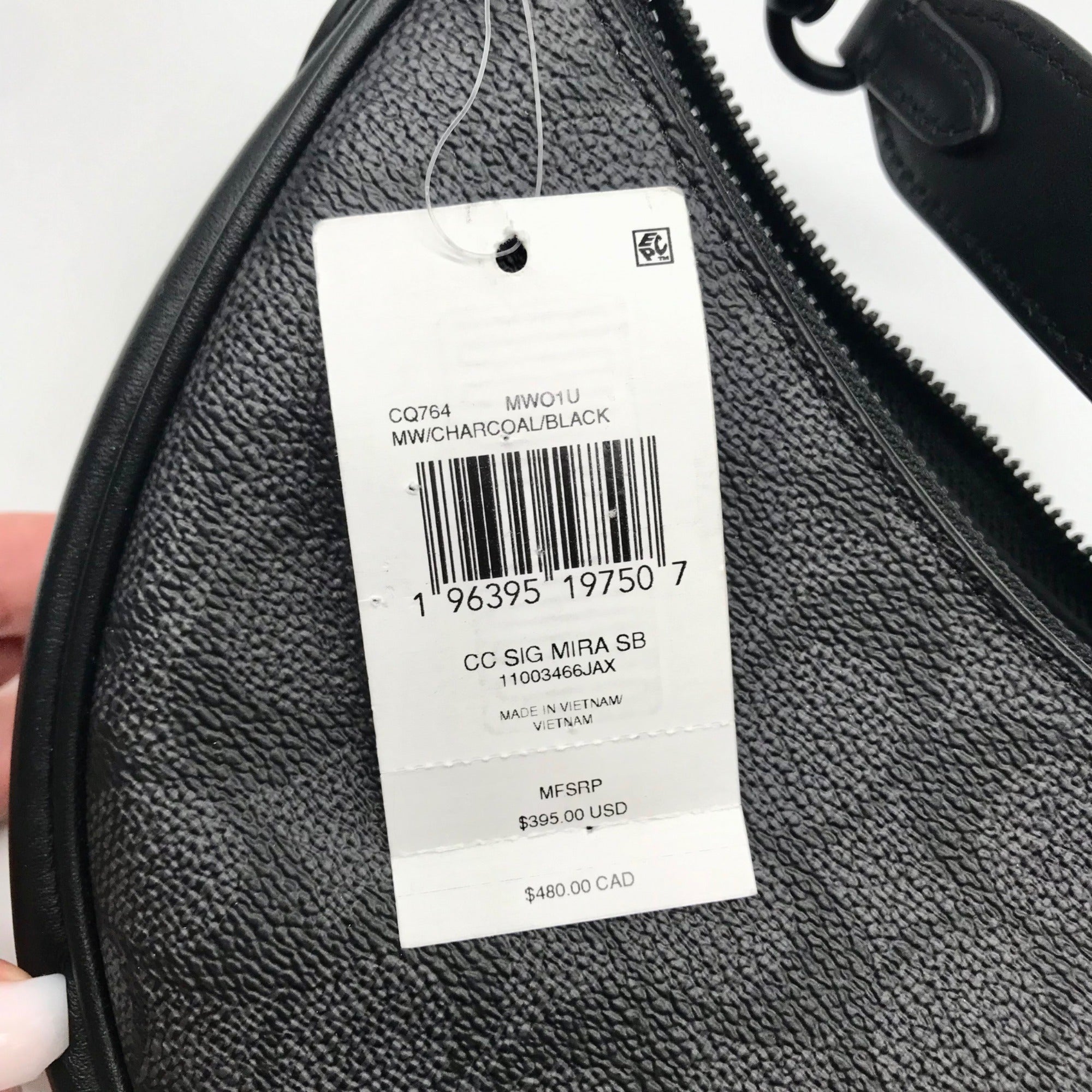 Coach Black Signature Coated Canvas Mira Shoulder Bag CQ764