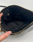 Michael Kors Black Cindy Patent Leather Large Dome Crossbody Bag