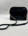 Michael Kors Black Cindy Patent Leather Large Dome Crossbody Bag