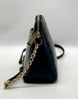 Michael Kors Black Cindy Patent Leather Large Dome Crossbody Bag