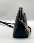 Michael Kors Black Cindy Patent Leather Large Dome Crossbody Bag