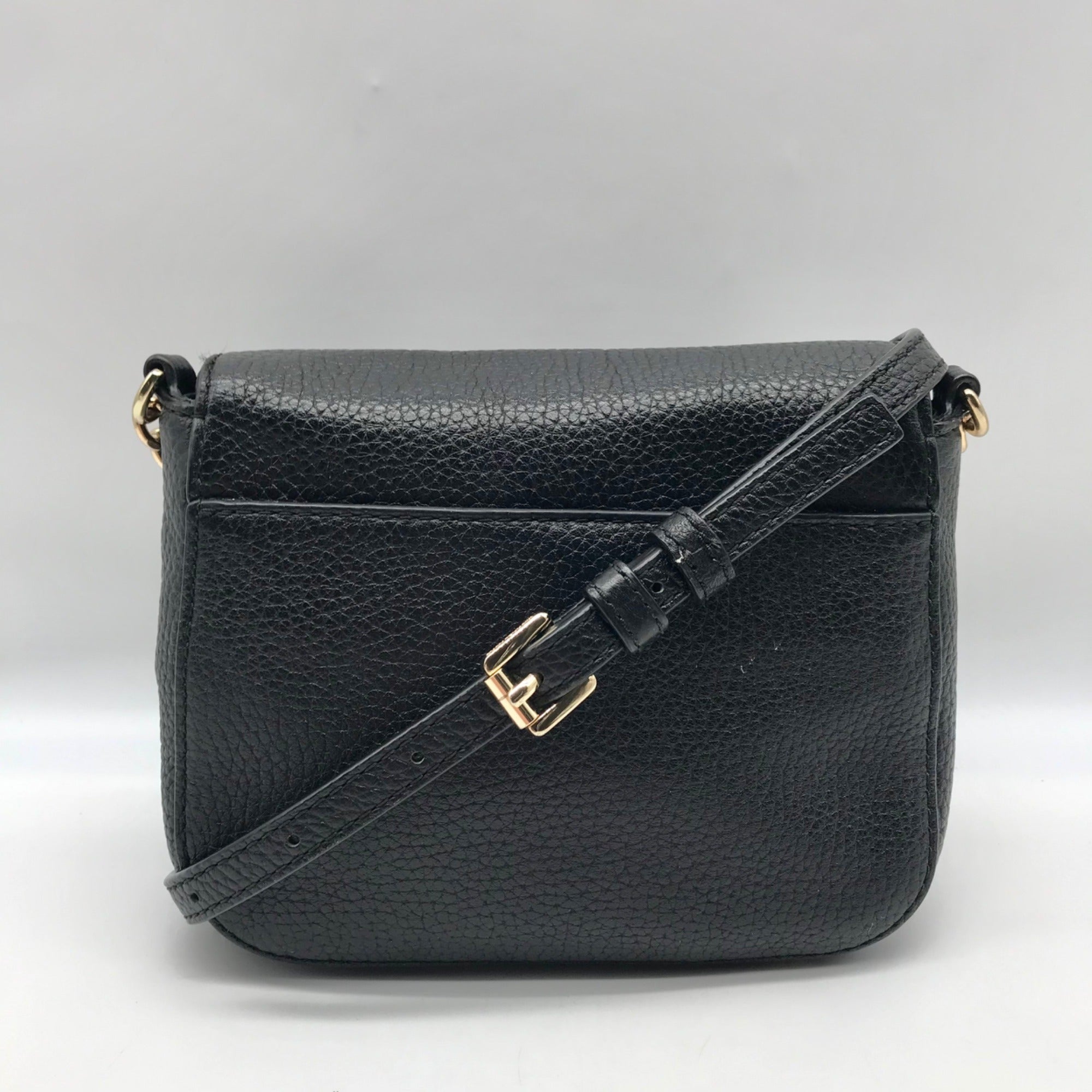 Michael Kors Black Pebbled Leather Fulton Crossbody Bag