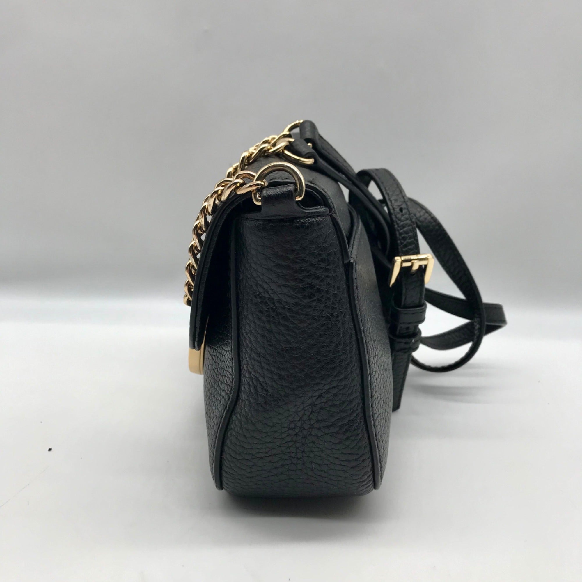 Michael Kors Black Pebbled Leather Fulton Crossbody Bag