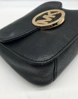 Michael Kors Black Pebbled Leather Fulton Crossbody Bag