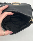 Michael Kors Black Pebbled Leather Fulton Crossbody Bag