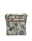 Giani Bernini Cream Floral And Sea Signature Faux Leather Crossbody