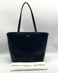 Michael Kors Medium Admiral Blue Leather Mott Tote Bag