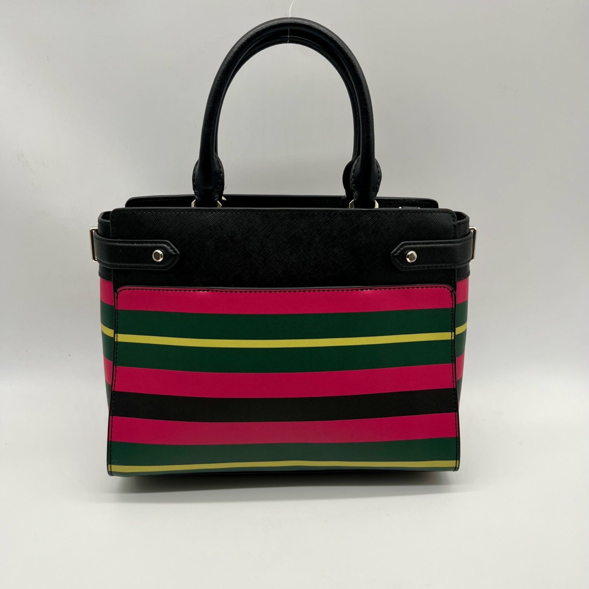 Kate Spade Multicolor Faux Leather Striped Medium Satchel Bag