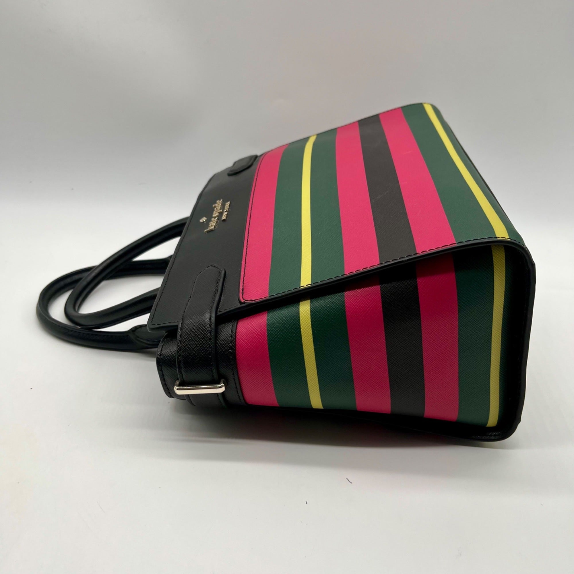 Kate Spade Multicolor Faux Leather Striped Medium Satchel Bag