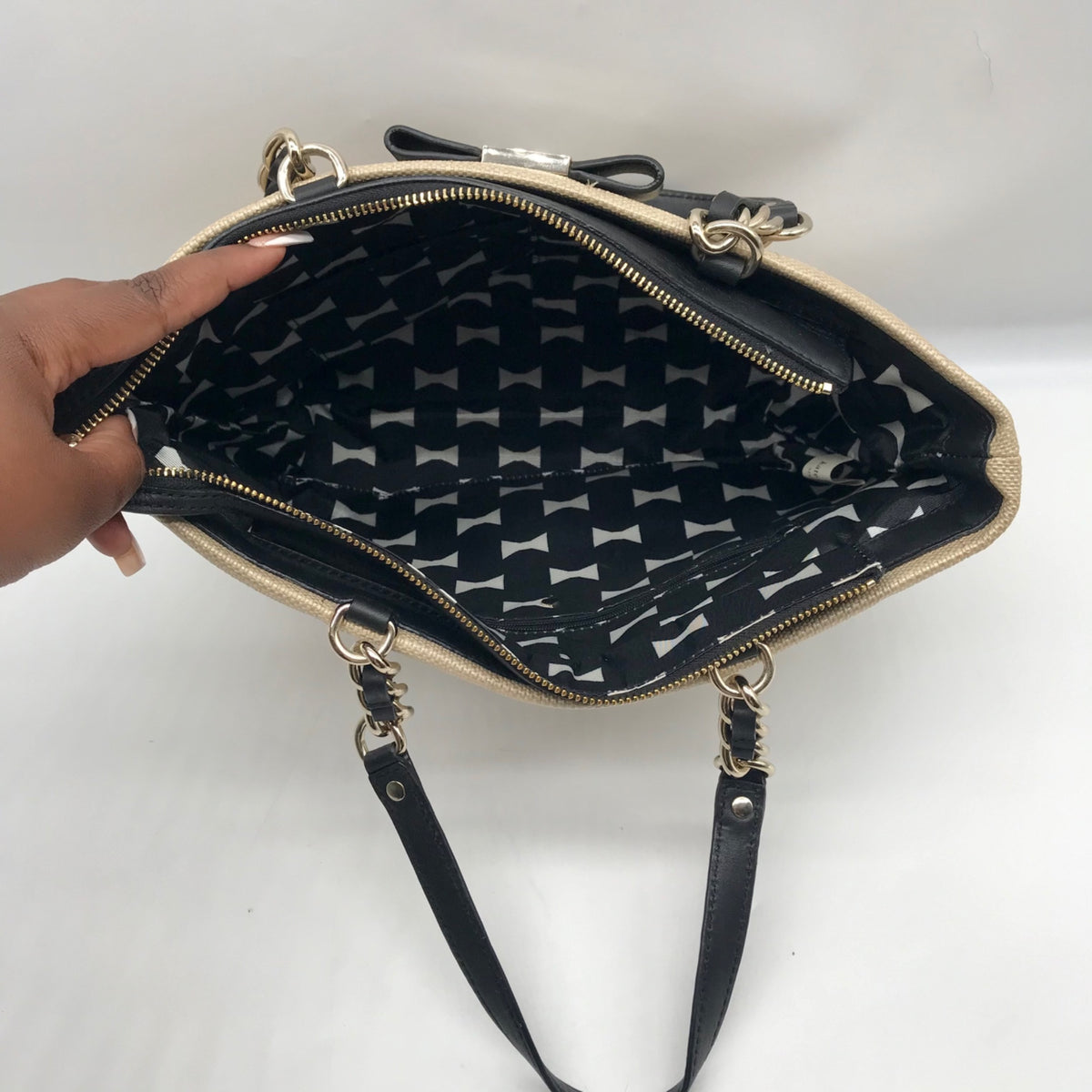 Kate Spade Tan Straw Vernanda Place Maree Shoulder Bag