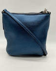 Coach Blue Pebbled Leather Swagger Crossbody Bag