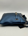 Coach Blue Pebbled Leather Swagger Crossbody Bag