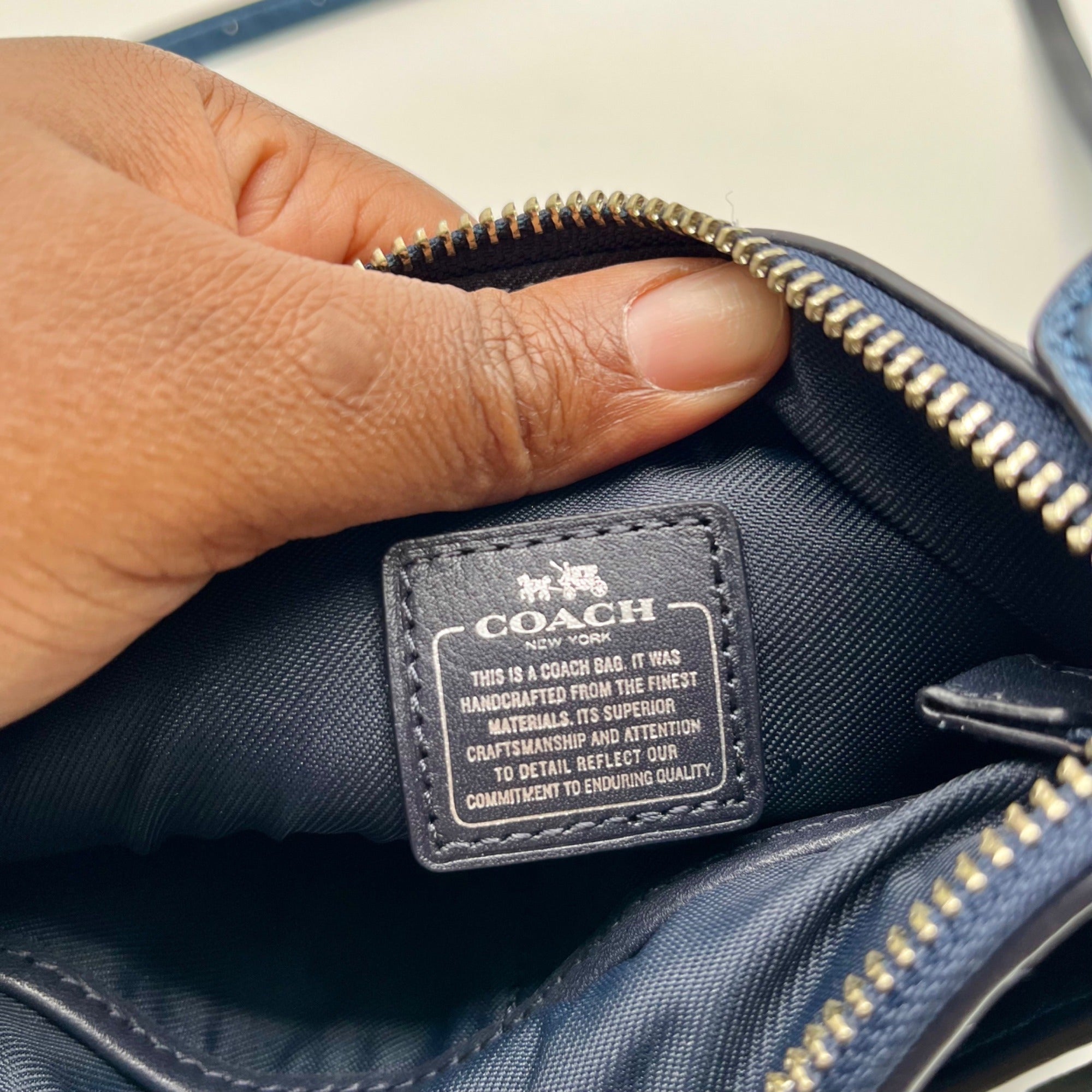 Coach Blue Pebbled Leather Swagger Crossbody Bag
