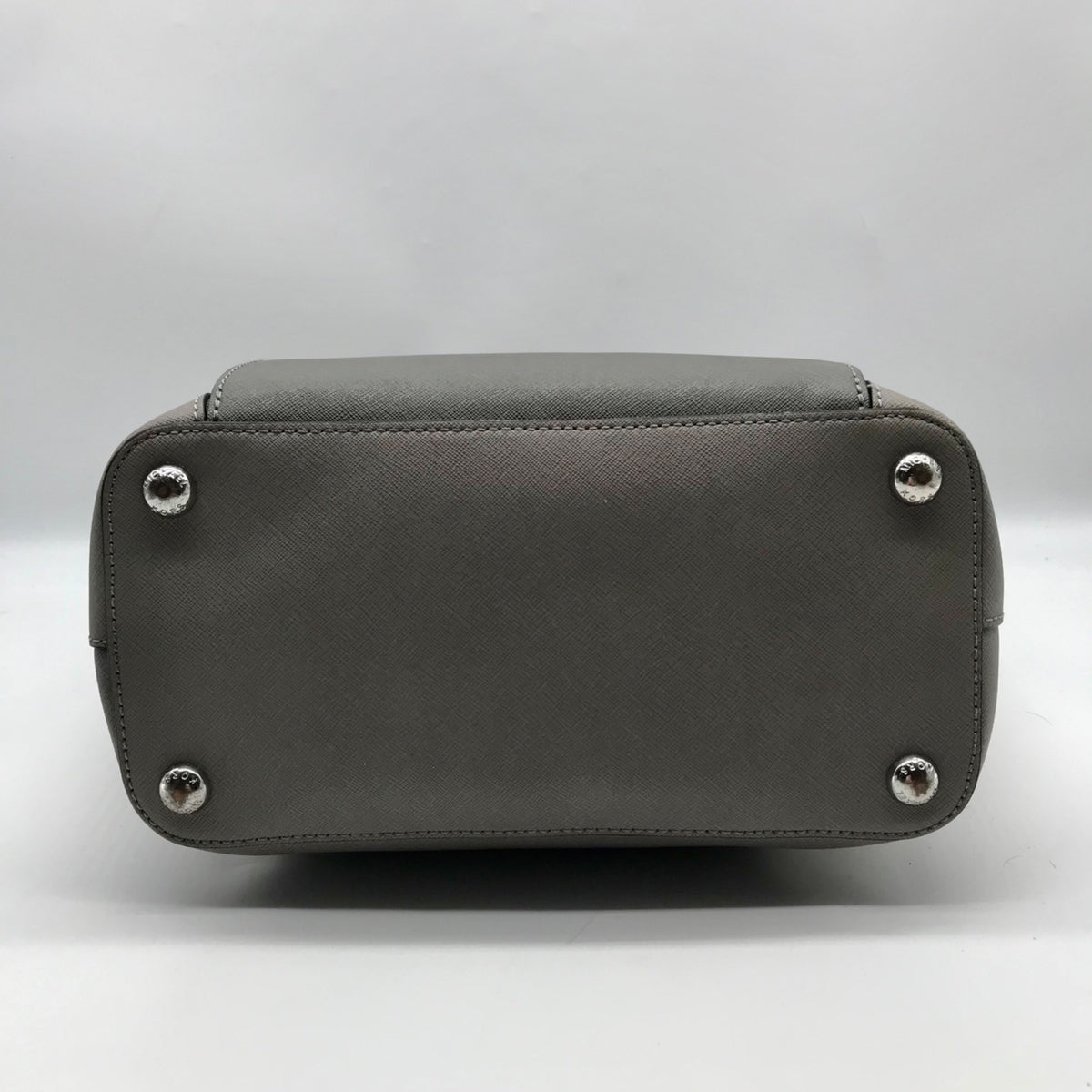Michael Kors Gray Saffiano Leather Jet Set Pocket Tote Bag